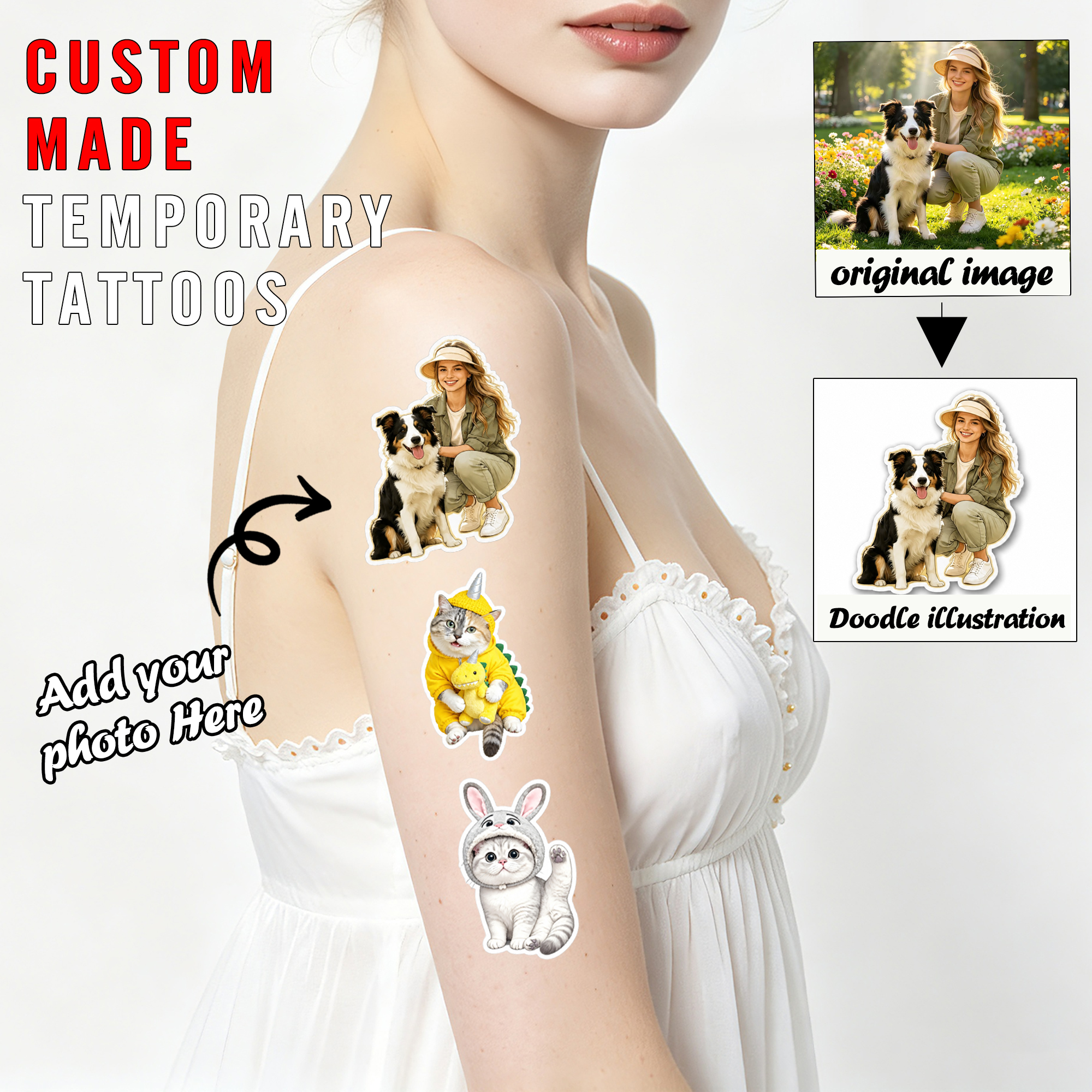 Photographic Memory - 15-Pack Temporary Tattoos Customizable Photo Face