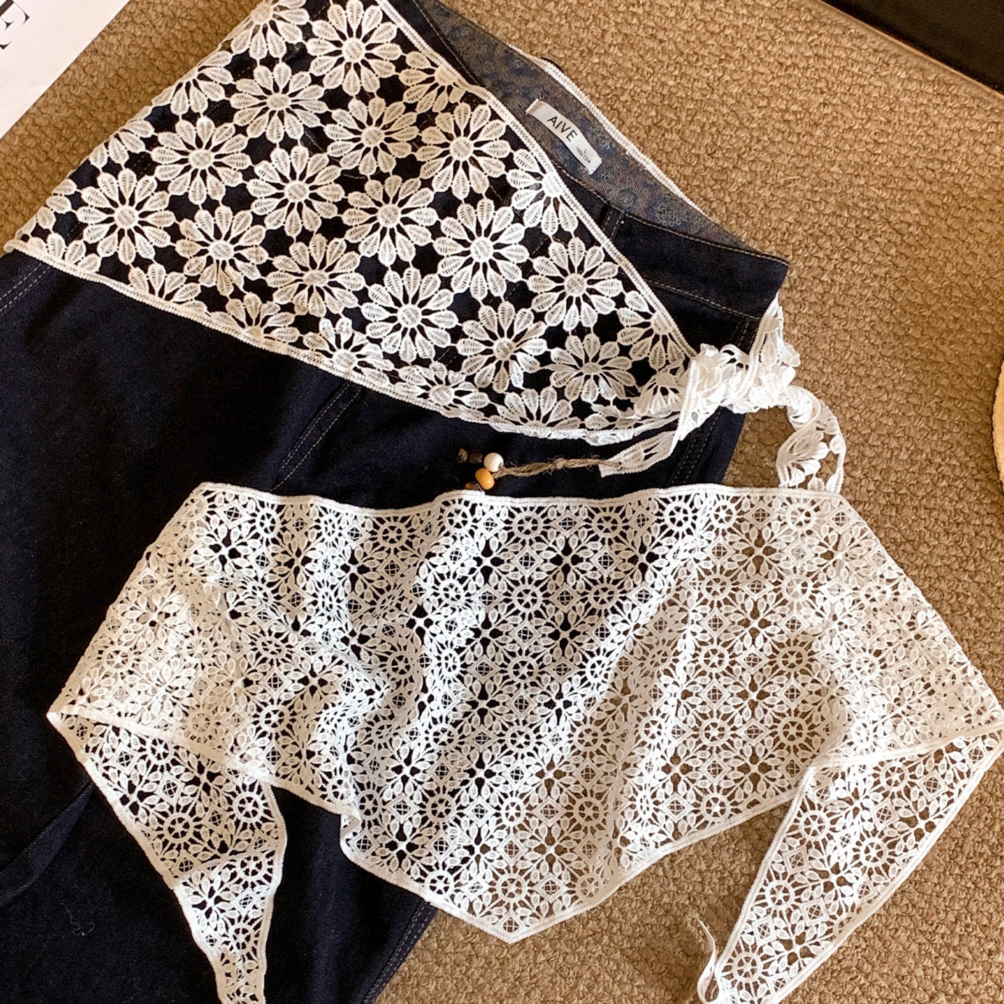 New Korean Lace Triangle Scarf - Photography Triangle incelemesi ve fiyatı