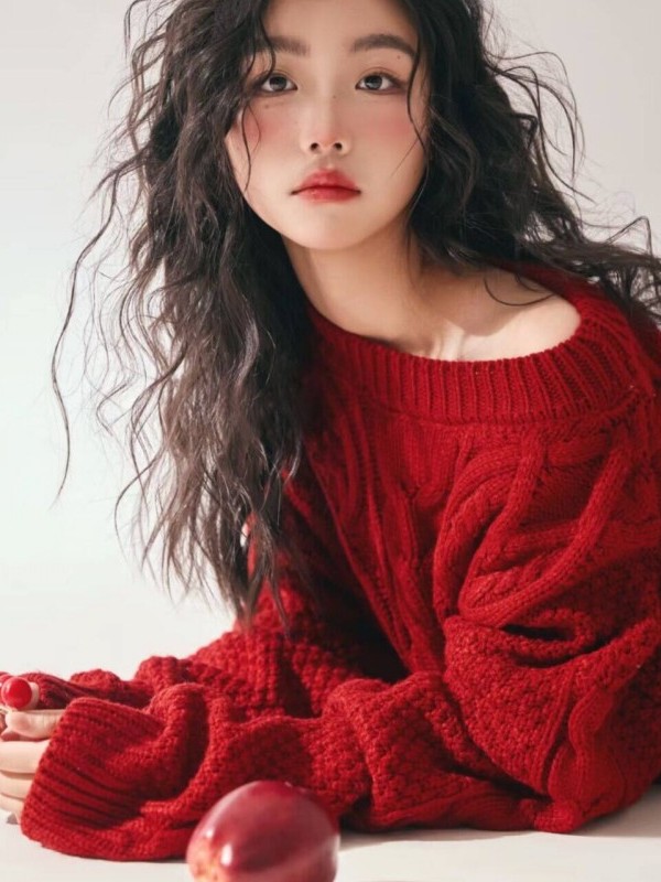 Red Sweater Girl Studio Art Ph - Photography Young incelemesi ve fiyatı