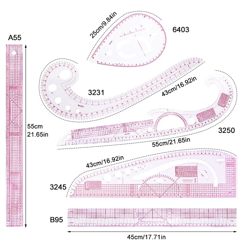 6PCS French Curve Ruler Soft P - Photography Rules incelemesi ve fiyatı