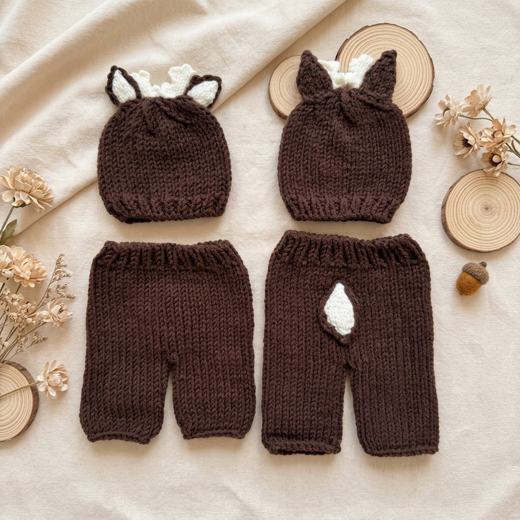 2Pcs Newborn Fawn Outfit Photo - Photography Coffee incelemesi ve fiyatı
