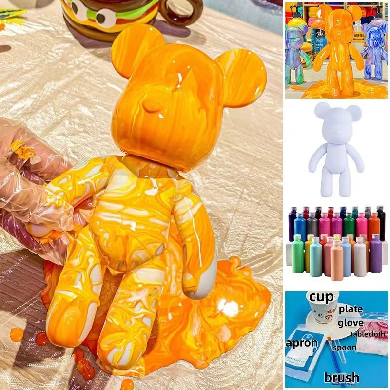 23cm DIY Paint Fluid Bear Figu - Photography Desk incelemesi ve fiyatı